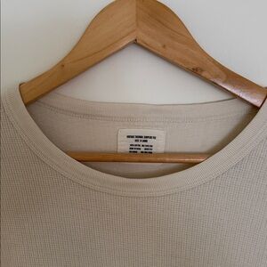 ❌SOLD❌buck mason cream thermal Beige Ribbed Long Sleeve Top